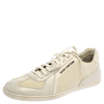 Pre Owned Louis Vuitton Off White Leather Low Top Sneakers Size 40