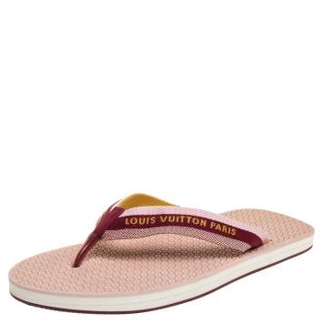 Pre Owned Louis Vuitton Multicolor Nylon Bahia Flip Flops Flat Thong Sandals Size 41
