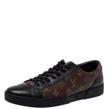 Pre Owned Louis Vuitton Monogram/Black Canvas And Leather Match Up Sneaker Size 43.5