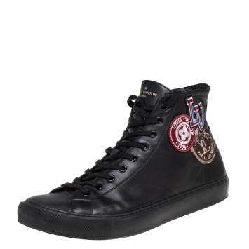 Pre Owned Louis Vuitton Black Leather Tattoo Trainer Boots Size 43