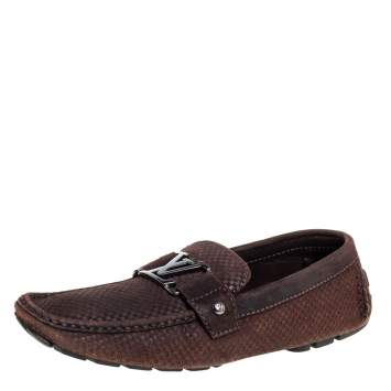مملوكة مسبقًا Louis Vuitton Brown Suede Monte Carlo Loafer Size 42