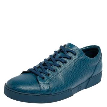 Pre Owned Louis Vuitton Blue Epi Leather Concorde Low Top Sneakers Size 44