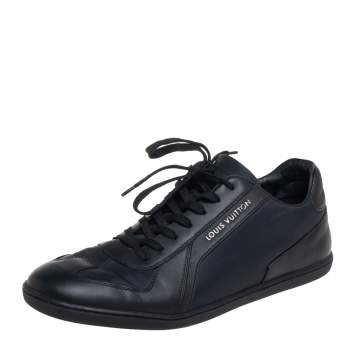 Pre Owned  Louis Vuitton Black Nylon And Leather Low Top Sneakers Size 41