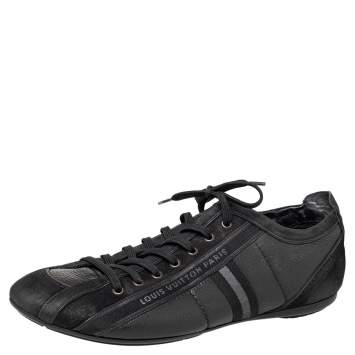 Louis Vuitton Black Nubuck And Leather Cosmos Low Top Sneakers Size 43.5
