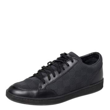Pre Owned Louis Vuitton Graphite Damier Fabric And Leather Offshore Low Top Sneakers Size 40
