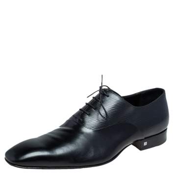 Pre Owned  Louis Vuitton Black Epi Leather Lace Up Derby Size 45