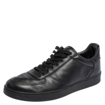 Pre Owned Louis Vuitton Black Leather Rivoli Sneakers Size 41.5