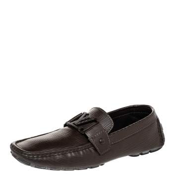Pre Owned Louis Vuitton Dark Brown Epi Leather Monte Carlo Slip On Loafers Size 41 