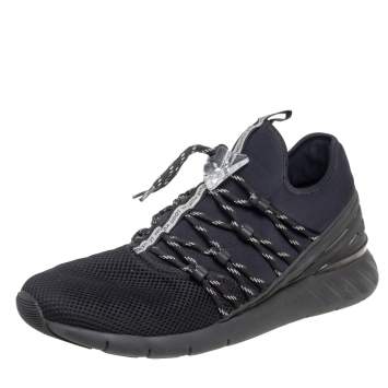 Pre Owned Louis Vuitton Black Mesh And Neoprene Fastlane Sneakers Size 43