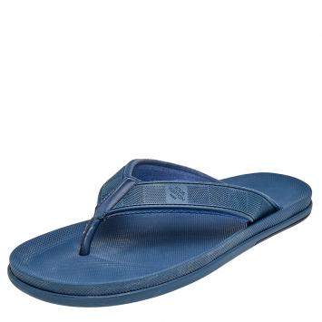 Pre Owned Louis Vuitton Blue Damier Rubber and Leather Thong Sandals Size 42.5