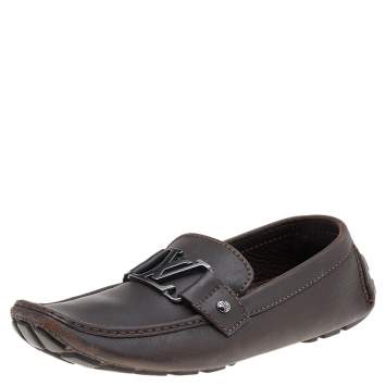 Louis Vuitton Dark Brown Leather Monte Carlo Loafers Size 41