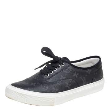 Pre Owned Louis Vuitton Black Monogram Coated Canvas Sneakers Size 42.5