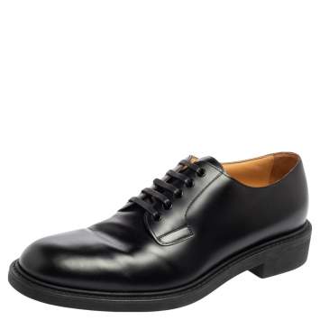 Pre Owned Louis Vuitton Black Leather Lace-Up Derby Size 41.5 