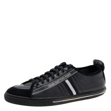 Pre Owned Louis Vuitton Black Suede And Leather Cosmos Low Top Sneakers Size 41