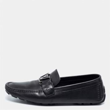 مملوكة مسبقًا Louis Vuitton Black Leather Monte Carlo Loafers Size 43