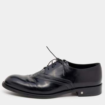 Pre Owned Louis Vuitton Black Leather Lace Up Oxford Size 43