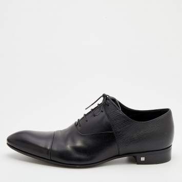 Pre Owned Louis Vuitton Black Epi Leather Lace Up Oxford Size 42