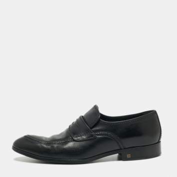 مملوكة مسبقًا Louis Vuitton Black Leather Slip On Loafers Size 41