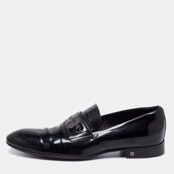 مملوكة مسبقًا Louis Vuitton Black Patent Leather Slip On Loafers Size 42