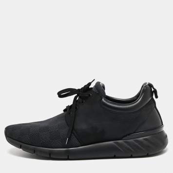 مملوكة مسبقًا Louis Vuitton Black Damier Nylon and Leather Fastlane Sneakers Size 43