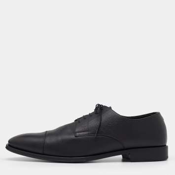 Pre Owned Louis Vuitton Black Leather Lace Up Derby Size 44