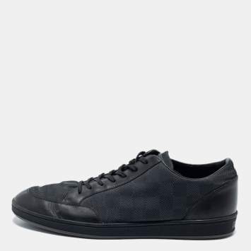 مملوكة مسبقًا Louis Vuitton Black Damier Graphite Nylon And Leather Offshore Sneakers Size 43