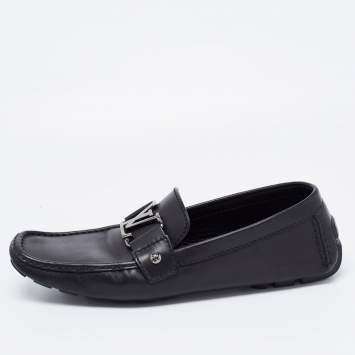 مملوكة مسبقًا Louis Vuitton Black Leather Monte Loafers Size 41 