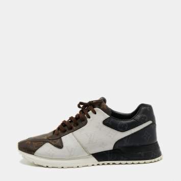 Pre Owned Louis Vuitton Tri Color Monogram Canvas Run Away Low Top Sneakers Size 43