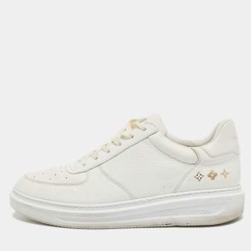 Pre Owned Louis Vuitton White Leather Low Top Sneakers Size 41