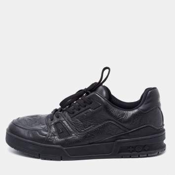 Pre Owned Louis Vuitton Black Leather Empreinte Low Top Sneakers Size 41