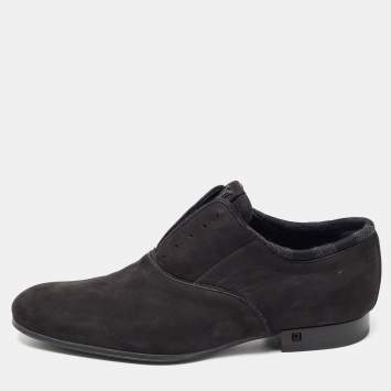 Pre Owned Louis Vuitton Black Suede Lace Up Oxford Size 40