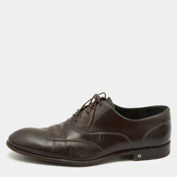 Louis Vuitton Dark Brown Leather Lace Up Oxfords Size 42.5