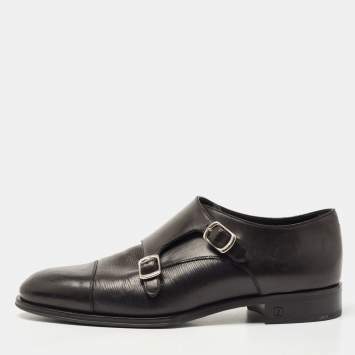 مملوكة مسبقًا Louis Vuitton Black  Leather Monkstrap Oxford Size 41 