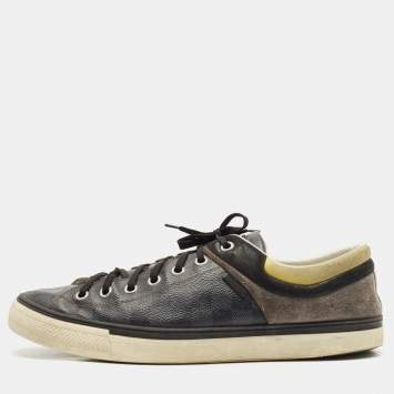 Louis Vuitton Multicolor Damier Canvas and Suede Graphite Low Top Sneakers Size 46