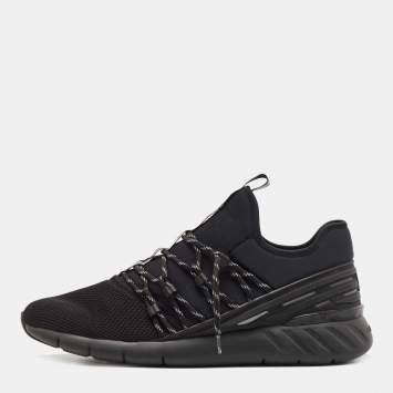 Pre Owned Louis Vuitton Black Mesh and Fabric Fastlane Sneakers Size 43.5