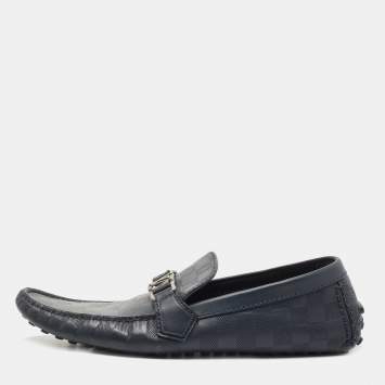 مملوكة مسبقًا Louis Vuitton Navy Leather Hockehnheim Loafers Size 43