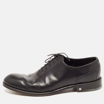 مملوكة مسبقًا Louis Vuitton Black Leather Lace Up Oxford Size 43