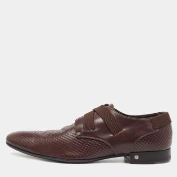 Pre Owned Louis Vuitton Brown Damier Leather Slip On Derby Size 43