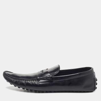 مملوكة مسبقًا Louis Vuitton Black Leather Penny Loafers Size 45