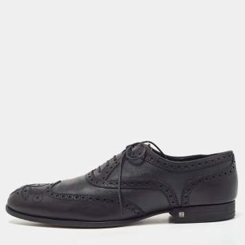 Louis Vuitton Black Brogue Leather Lace Up Oxfords Size 43
