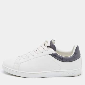 Pre Owned Louis Vuitton White Leather Luxembourg Sneakers Size 41