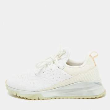 Pre Owned Louis Vuitton White Knit Fabric V.N.R Sneakers Size 41