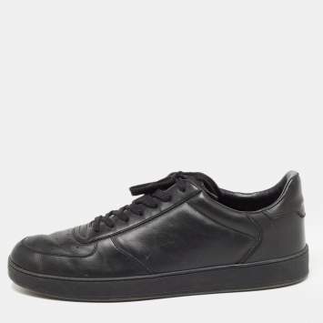 Pre Owned Louis Vuitton Black Leather Rivoli Sneakers Size 44