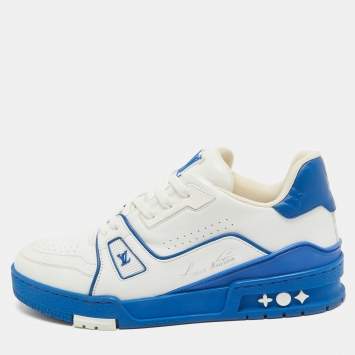Pre Owned Louis Vuitton White Leather  LV Trainer Sneakers Size 39 