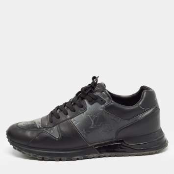 Pre Owned Louis Vuitton Black Monogram PVC and Leather Runaway Sneakers Size 41.5