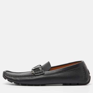 Pre Owned Louis Vuitton Black Leather Monte Carlo Loafers Size 41.5