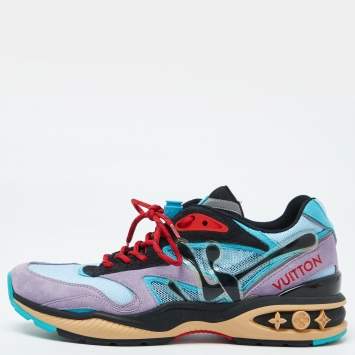 Pre Owned Louis Vuitton Multicolor Mesh and Suede LV Trail Sneakers Size 41