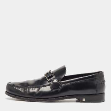 Pre Owned Louis Vuitton Black Leather Major Loafers Size 43