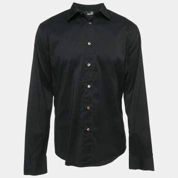 Pre Owned Love Moschino Black Cotton Button Front Shirt XXL