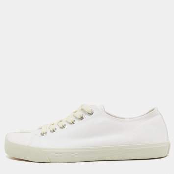 Pre Owned Maison Martin Margiela White Canvas Low Top Sneakers Size 41